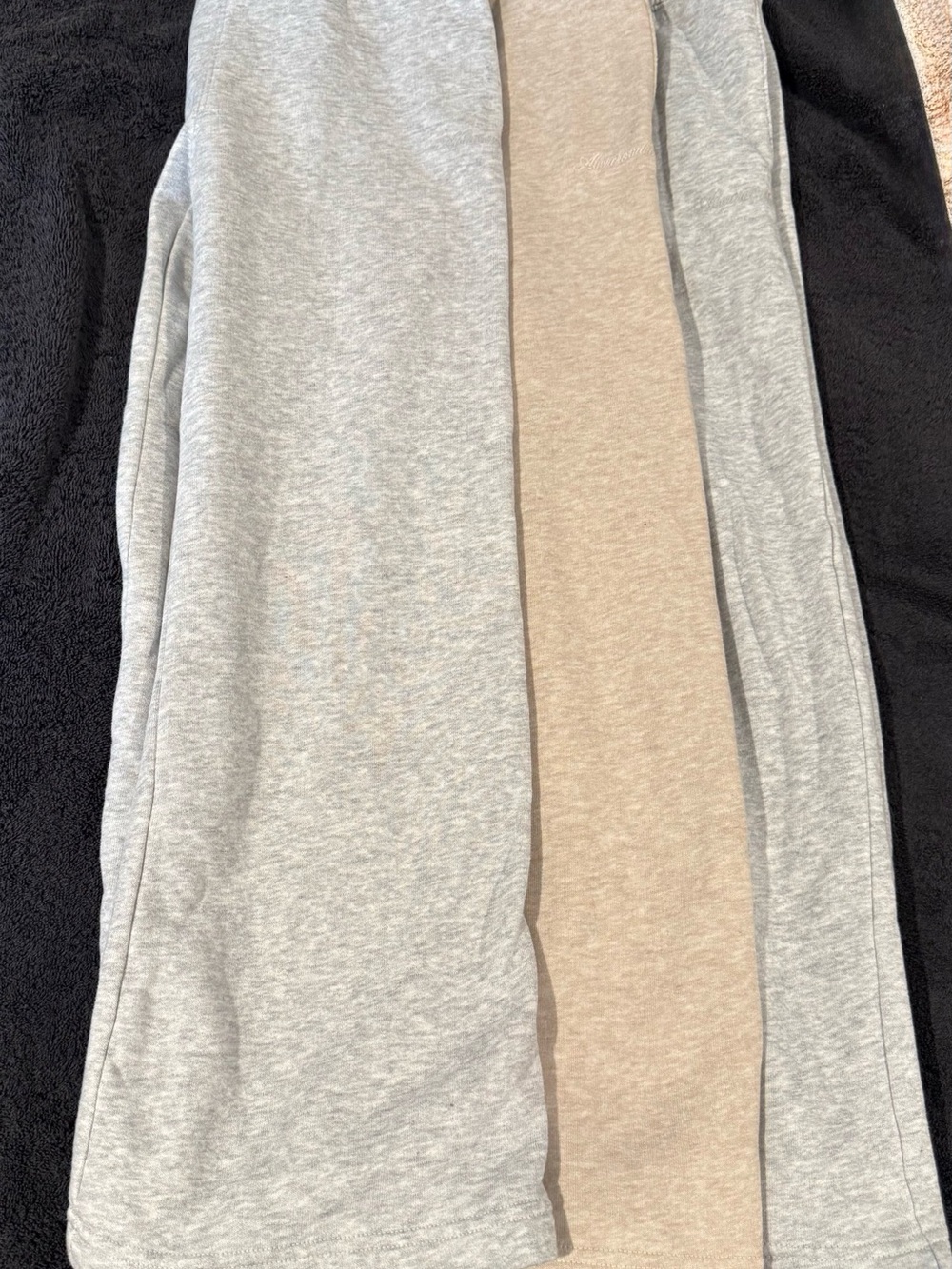 abercrombie kids Heather Gray, Beige & Heather Gray Jogger Pants Trio